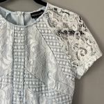 Pretty Little Thing NWT  Dusty Blue Frill Hem Lace Bodycon Size 4 Photo 4