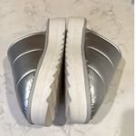 Maeve Anthropologie  Puffy Platform Slipper Shoes Silver Size Large 10/11 casual Photo 7