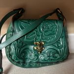 Patricia Nash  Green Micaela Rose Tool Leather Boho Coastal Cowgirl Crossbody Bag Photo 0