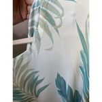 Vacances Beach Swim Coverup Palm Leaf 100% Silk Cream Caftan kimono resortwear Blue Size undefined Photo 15
