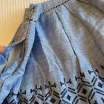 Anthropologie  ODILLE Size 4 Blue Embroidered Pleated Knee Length Skirt Photo 11