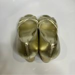 Cole Haan  gold leather wedge‎ espadrilles women’s size 8.5 dressy party metallic Photo 4