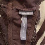 Aerie Women’s Sm Brown Floral Lace Ribbed Unlined Bralette Lightweight Feminine Photo 2