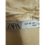 ZARA  Women's Gold Yellow Silk Satin Long Sleeve Button Down Shirt Top Size XS Photo 2