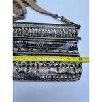 Sakroots  Artist Circle Flat Crossbody Canvas Handbag Black White Geometric Boho Photo 4