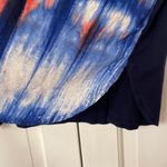 Karen Kane Tie Dye Tunic Top Watercolor Jersey Knit Top Red White and Blue Navy Photo 3