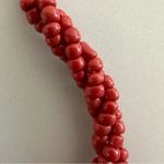 Anthropologie Vintage  Beaded Twist Style Necklace in Red 26.5" Long Photo 4