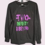 Disney  Black Toy Story Two Infinity & Beyond Sparkly Crewneck Sweatshirt Medium Photo 0