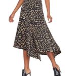Who What Wear  Midi Skirt Animal Print Black Tan A Line Size 4 Photo 0