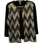 Chico's Travelers Size Large Multicolor Metallic Embellished Cardigan Jacket Photo 0