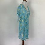 Oscar de la Renta  Robe Small Blue Sheer Short Sleeve‎ Luxury Designer NWT Photo 2