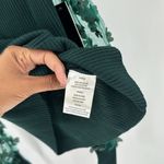 Almost Famous sheer Sleeve Ribbed Mock-Neck Sweater floral appliqué size M green Photo 4
