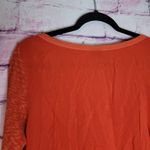 Urban Outfitters  LEFT OF CENTER ORANGE MIXED MEDIA LS ASYMMETRICAL SHIRT S Photo 7
