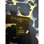Talbots Women's Navy Blue Floral Half Sleeve Notch Neck Shirt Blouse Top Size XL Photo 2