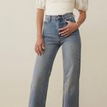 Reformation  white puff sleeve ruched top NWT Photo 1