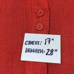 Soft Surroundings  Size XS Burnt Orange Long Sleeve Ruffle Hem Button Front Shirt Photo 5