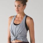 Lululemon Mini Stripe Hearthered Arctic Grey White Yogi Racerback IV Tank Top Photo 0