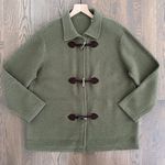 Anthropologie Vintage Toggle Knit Wool Chore Sweater Jacket Olive Green Large Photo 1