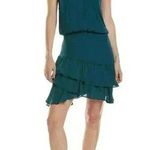 Krisa NWT  Halter Asymmetrical Ruffle Mini Dress Teal Green Size Small Photo 0