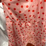 Petal‎ + Pup Gasal Tiered Smocked Midi Dress Pink Red Polka Dot Womens 10 Cotton Photo 7