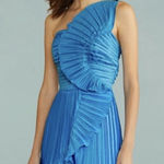 Amur  Kelce Cobalt Blue Pleated Flounce Mini Dress  Photo 0