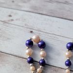 Vintage Clip On Earrings Faux Pearl & Purple Long Dangle Photo 7