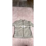 Hugo Boss  Leather Jacket Women's Size Small Beige Full Zip Top Biker Style READ Photo 3