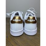 Adidas  Advantage Base Cloudfoam Comfort White Gold Women's Sneakers Shoes Sz 9.5 Photo 3