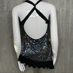 Weissman dance glitter sequin cross back shirt short dress sz MA dacewear Blue Size M Photo 4