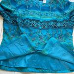 Sag Harbor Dress Button Down Floral Shirt Size 14 Blue Photo 9