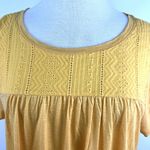 st. john's bay St John Bay Sz XL Mustard Yellow Pullover Embroidered Short Sleeves Womens Top Photo 1