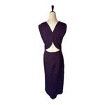 Opening Ceremony Opening Ceremony Dress Women Large Purple Plum Cut Out Thalia Puckered Midi NWT Photo 3