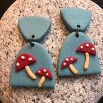 Handmade Polymer Clay Mushroom Earrings  Photo 0