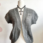 Say What? Vintage Y2K Gray Knit Vest Preppy Grunge Minimalist Academia Retro Large Photo 0