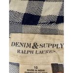 Ralph Lauren Denim & Supply Navy Blue Gingham Short Sleeve Lace Up Mini Dress 10 Photo 3