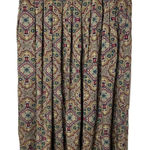 Michael Taylor Skirt Womens Size 2X‎ Tan Vintage Midi Pleated Boho Ornate Red Photo 0