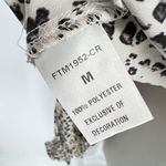 THML Brush Animal Print Smocked Ruffle Blouse Ivory Black Size Medium Photo 9