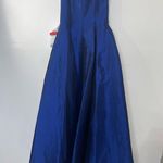 Mac Duggal 12225 Sapphire Front Slit Square Neck Ballgown With Train, Size 6 Photo 2