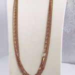 Vintage 70’s boho festival 5 chain strand 28” necklace. Gold Photo 0