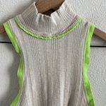 Free People  We The Free Marley Mock Tank High Neck Neutral Cream Green Hemline Photo 2