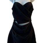 ZARA Midriff Cut Out Black Mini Spaghetti Strap Dress size L Sexy Party LBD Photo 0