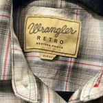 Wrangler ‎ Brown and Cream Long Sleeve Pearl snap Down Shirt vtg Photo 4