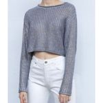 ZARA NWT silver metallic crops sweater small Photo 1