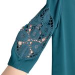 Dainty Hooligan Teal Scoop Neck Appliqué Sleeve Shift Dress Photo 2