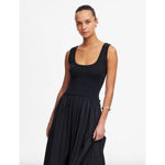 Madewell  Mixed Poplin Scoopneck Maxi Dress Cotton A Line Minimalist Black XS NWT Photo 1