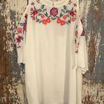 Umgee NWT  Boutique Floral Embroidered Angel Sleeve Open Shoulder Dress Small Photo 2