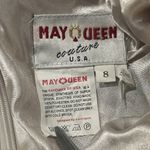 May Queen Couture Dress Womens 8 Halter Beaded Maxi Long Prom Formal Y2K White Photo 3