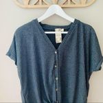 Blu Pepper Waffle Knit Button Up Top Gray Sz Small Photo 1