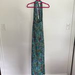 NWT Awesomeness Designs Colorful Tie Dye Long Halter Maxi Dress Large Blue Photo 3