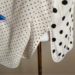 Max Mara Pussybow Secretary 100% SILK Polkadot Blouse in White and Black Sz. M/L Photo 5